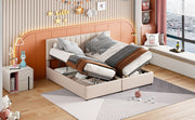 Upholstered Platform Bed With A Hydraulic Storage System - R&R Furniture Gallery (Fountain Valley, CA)
