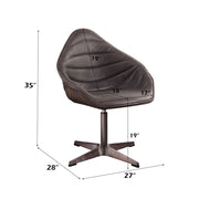 Pipino - Accent Chair With Swivel - Antique Ebony Top Grain Leather - R&R Furniture Gallery (Fountain Valley, CA)