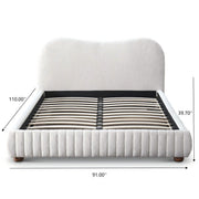 Norme - Queen Size Upholstered Low Profile Platform Bed - Cream - R&R Furniture Gallery (Fountain Valley, CA)
