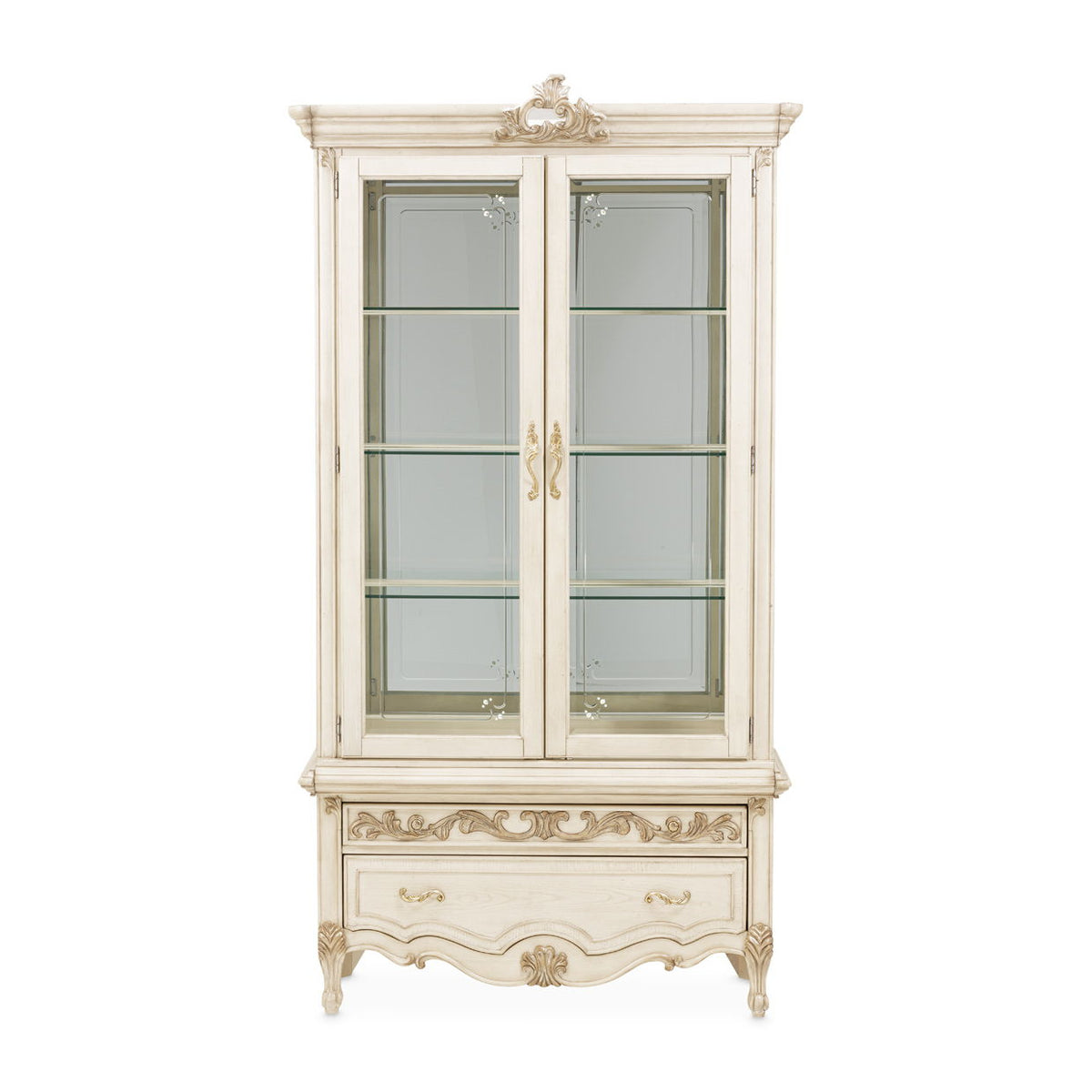 Platine de Royale - Curio Cabinet - Champagne - R&R Furniture Gallery (Fountain Valley, CA)