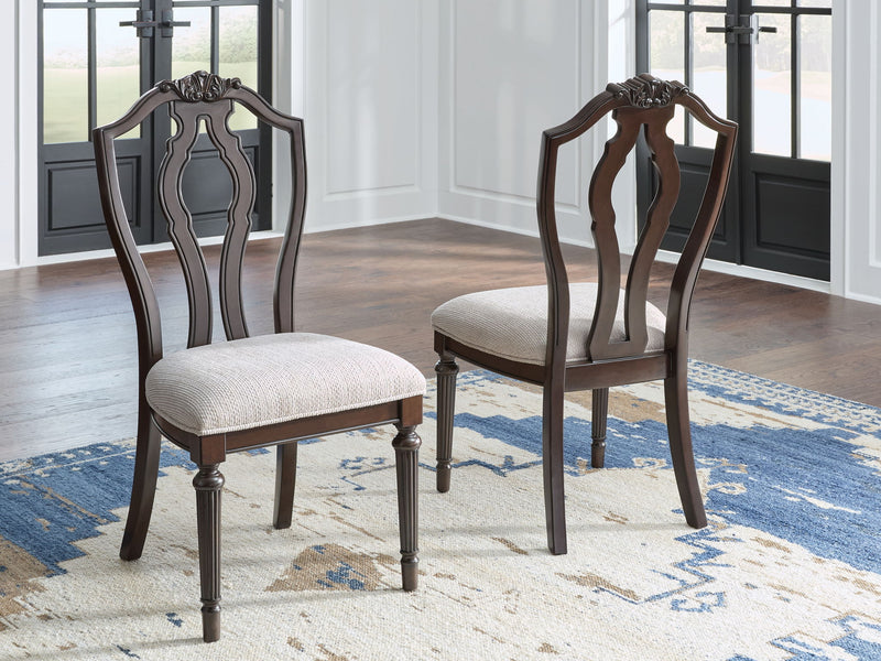 Lavinton - 8 Pc. - Dining Room Extension Table, 6 Side Chairs, Server - Brown - R&R Furniture Gallery (Fountain Valley, CA)
