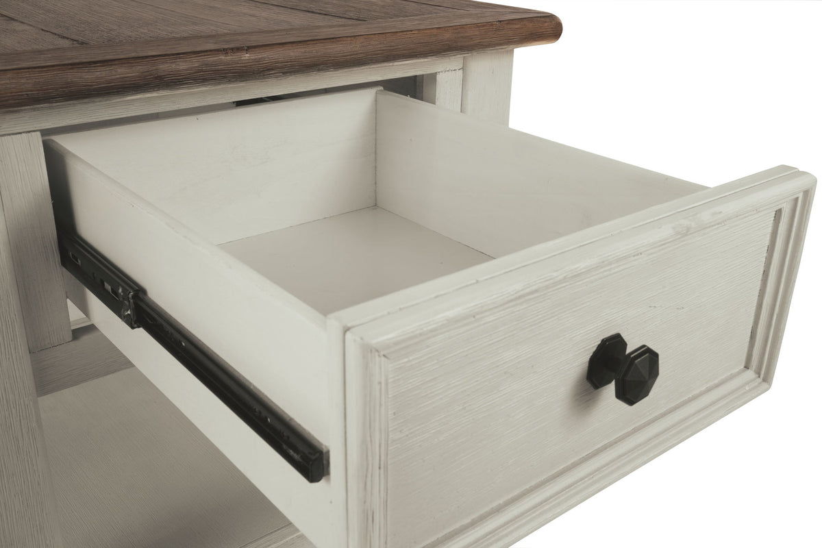 Bolanburg - Rectangular End Table - White / Brown / Beige - R&R Furniture Gallery (Fountain Valley, CA)