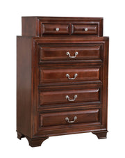 Glory Furniture LaVita accent chest with a sleek wood finish and modern design, featuring storage drawers and decorative accents.
