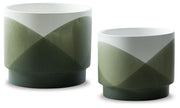Ardenridge - Planter Set (Set of 2) - Green / White - R&R Furniture Gallery (Fountain Valley, CA)