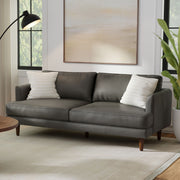 Livingston upholstered sofa by Simpli-Home, a stylish stationary sofa with plush fabric and comfortable cushioning.