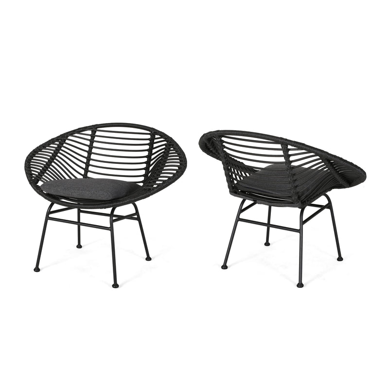 Cordella - Outdoor Woven Wicker Chairs With Cushions, (Set of 2) - R&R Furniture Gallery (Fountain Valley, CA)