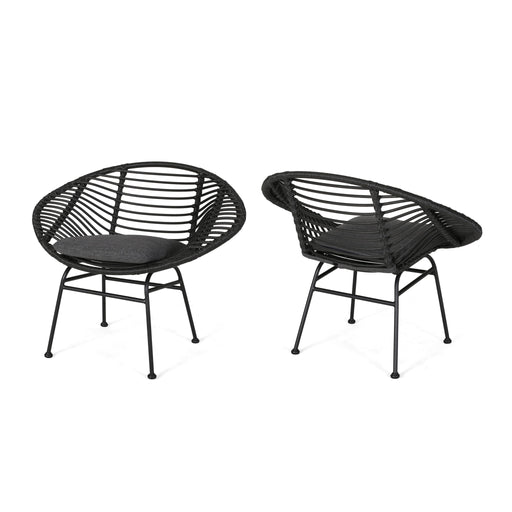 Cordella - Outdoor Woven Wicker Chairs With Cushions, (Set of 2) - R&R Furniture Gallery (Fountain Valley, CA)