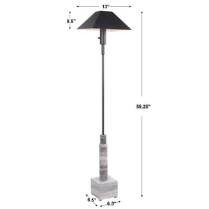 Telescope - Buffet Lamp - Gray Travertine/Bronze