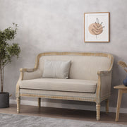 Noble House Inspired Style stationary loveseat with plush cushions and stylish upholstery, perfect for living room seating.