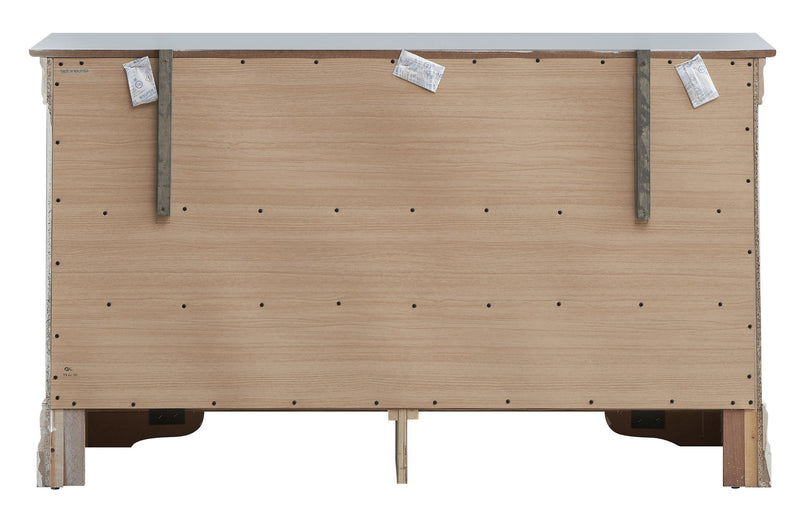 Elegant Glory Furniture Lorana dresser with multiple drawers, showcasing a sleek, sophisticated storage solution for bedroom organization.