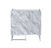 Azrael - Accent Table - White Printed Faux Marble & Chrome - R&R Furniture Gallery (Fountain Valley, CA)