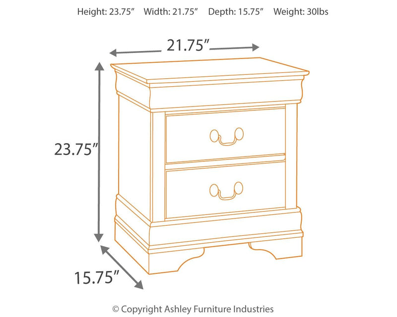 Alisdair - Two Drawer Night Stand - Reddish Brown - R&R Furniture Gallery (Fountain Valley, CA)