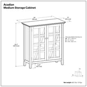 Handcrafted Acadian medium storage cabinet by Simpli-Home featuring wood finish and classic accent cabinet design.