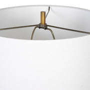 Gray Monolith table lamp by Uttermost featuring a sleek, modern design with a sturdy base and fabric shade.