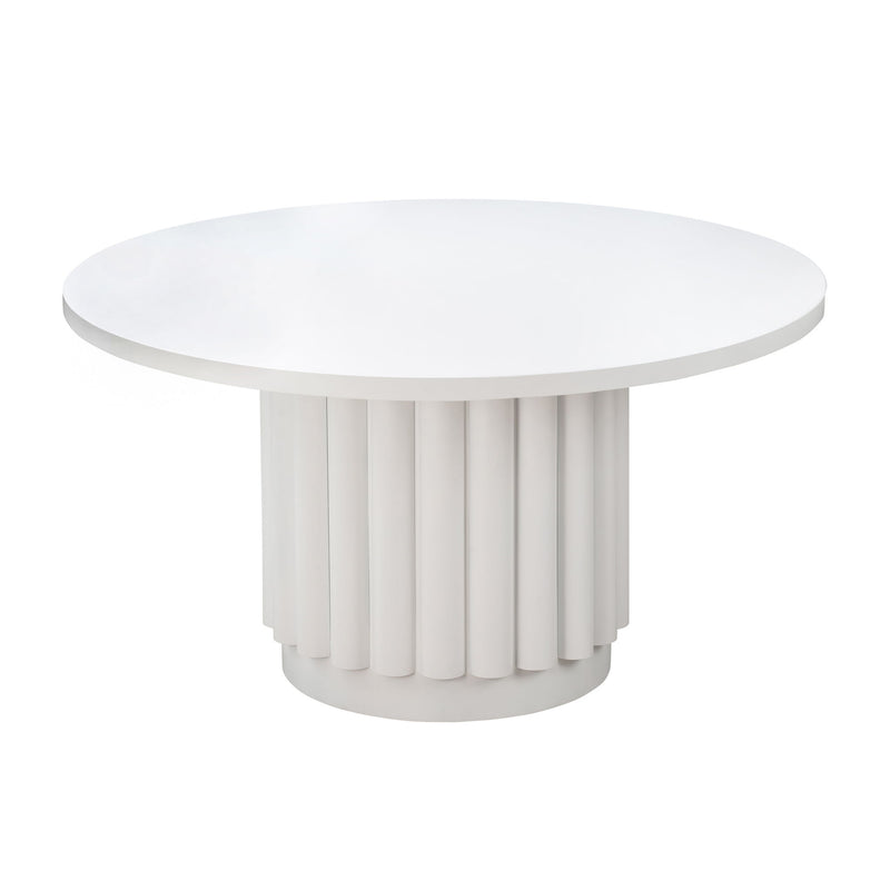 Kali - Round Dining Table - White - R&R Furniture Gallery (Fountain Valley, CA)