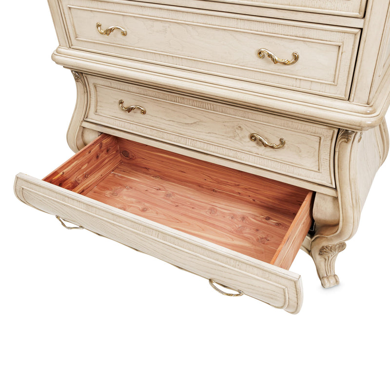 Platine de Royale - 6-Drawer Chest - Champagne - R&R Furniture Gallery (Fountain Valley, CA)