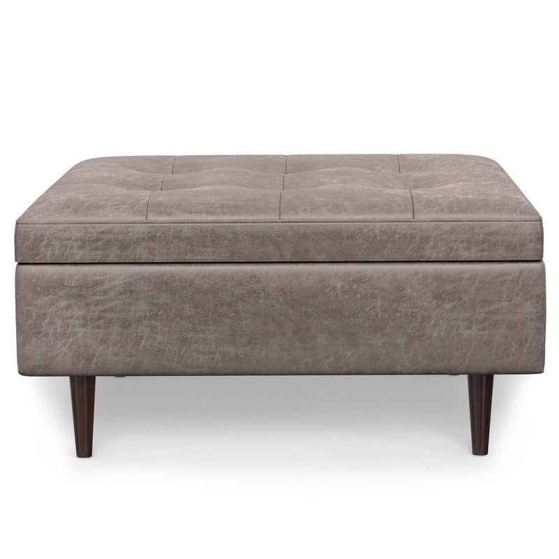 Shay - Large Square Coffee Table Storage Ottoman Mid-Century Style - R&R Furniture Gallery (Fountain Valley, CA)