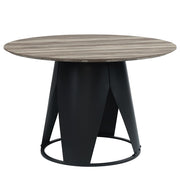 Zudora - Round Dining Table - Antique Oak & Black - R&R Furniture Gallery (Fountain Valley, CA)