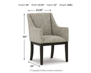 Burkhaus - Dining UPH Arm Chair (Set of 2) - Beige / Dark Brown - R&R Furniture Gallery (Fountain Valley, CA)