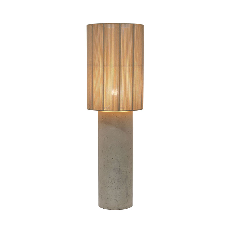 TOV Furniture Mondada concrete floor lamp with a modern, minimalist design and cylindrical base illuminated in a stylish setting.