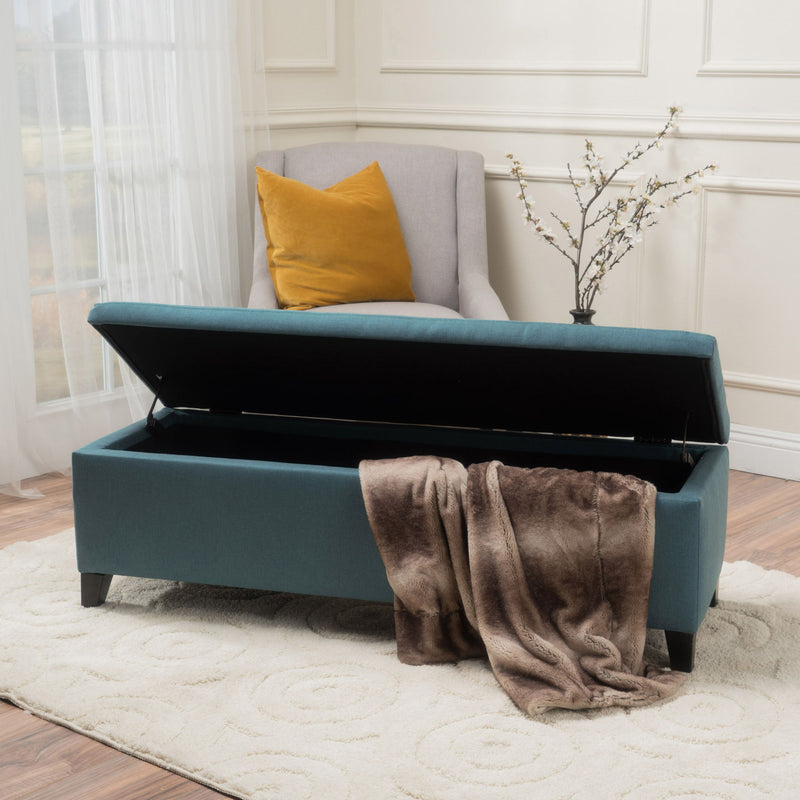 Contemporary Storage Ottoman Bench With Upholstery - R&R Furniture Gallery (Fountain Valley, CA)
