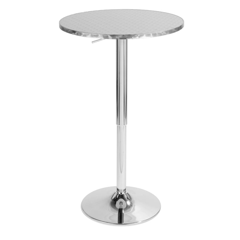 Lumi Source 3-piece bar set with round Bistro table and adjustable oval footrest, modern dining room furniture.