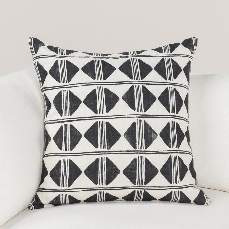 Radiant Oasis - 22" x 22" Nubia Pillow - Black / White