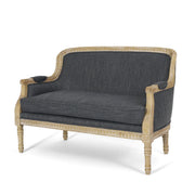 Noble House Inspired Style stationary loveseat with plush upholstery and tufted backrest for cozy seating in living room.