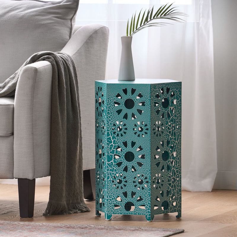 Galore - Side Table With Sunburst Cut Out Design - R&R Furniture Gallery (Fountain Valley, CA)