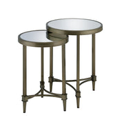 Aditya - Nesting Table - Mirrored & Antique Brass - R&R Furniture Gallery (Fountain Valley, CA)