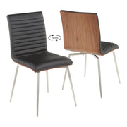 Lumi Source Mason contemporary dining chairs set of 2 with swivel seats, showcasing sleek modern design and cushioned seats.