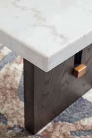 Burkhaus - Rectangular Cocktail Table - White / Dark Brown - R&R Furniture Gallery (Fountain Valley, CA)