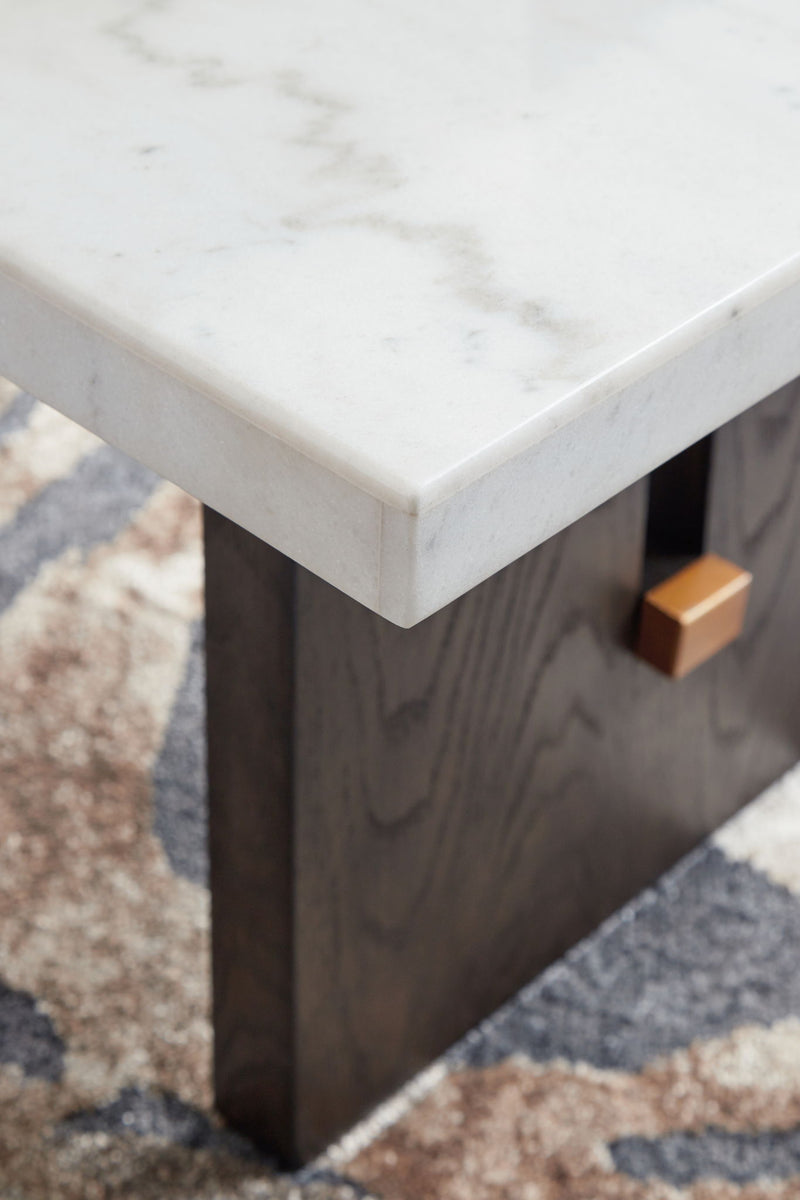 Burkhaus - Rectangular Cocktail Table - White / Dark Brown - R&R Furniture Gallery (Fountain Valley, CA)