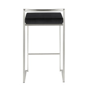 Lumi Source Fuji contemporary stackable counter stool set with sleek modern design and wooden seats, ideal for kitchen or bar area.