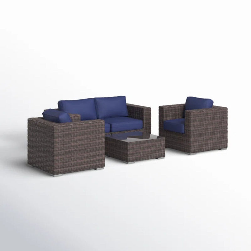 Wicker Seating Group Set With Table And Cushions - R&R Furniture Gallery (Fountain Valley, CA)
