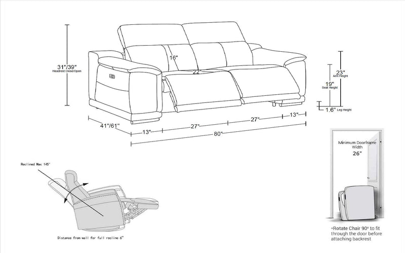 9762 - 2-Piece Modular Power Reclining Console With 2 Power Recliners In