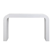 TOV Furniture Hump console table with sleek wooden surface and minimalist design, ideal for entryways or living rooms.