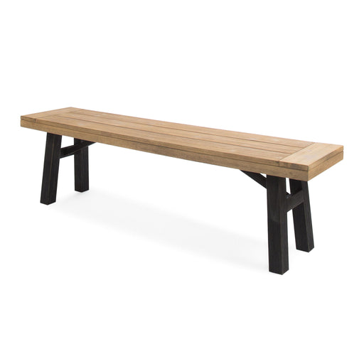 Outdoor Bench With Slat Panel Design And Acacia Wood Frame - R&R Furniture Gallery (Fountain Valley, CA)