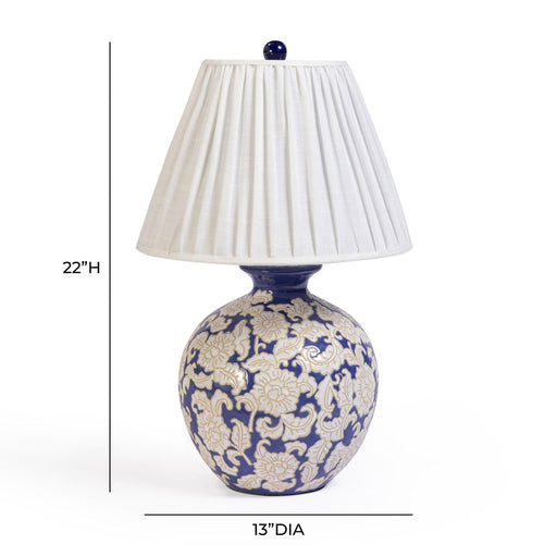 Diana - Table Lamp - Blue & White - R&R Furniture Gallery (Fountain Valley, CA)
