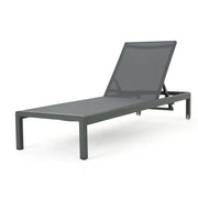 Noble House outdoor patio chaise lounge with five reclining positions, featuring a sleek design for relaxing outdoors.