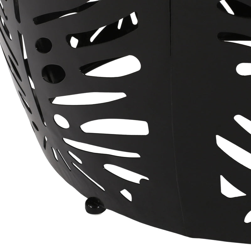Modern design metal end table by Noble House with a large round surface and sleek metal frame in a contemporary style.
