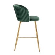 Set of two Lumi Source Fran pleated contemporary glam fixed height counter stools with sleek design and modern style.
