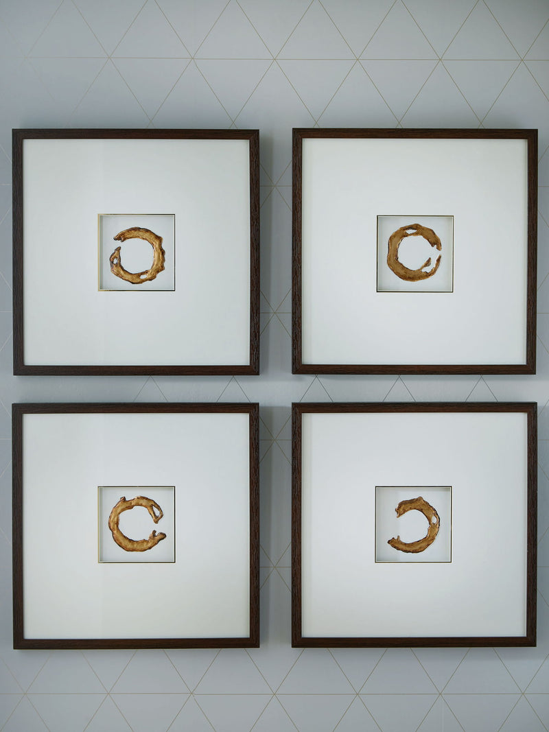 Dallbourne - Wall Art Set (Set of 4) - White / Gold Finish - R&R Furniture Gallery (Fountain Valley, CA)