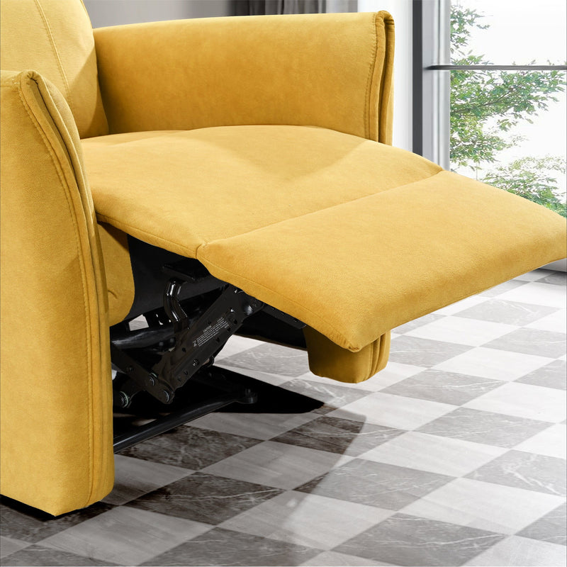 Suede Recliner Chair - Dark Yellow - R&R Furniture Gallery (Fountain Valley, CA)