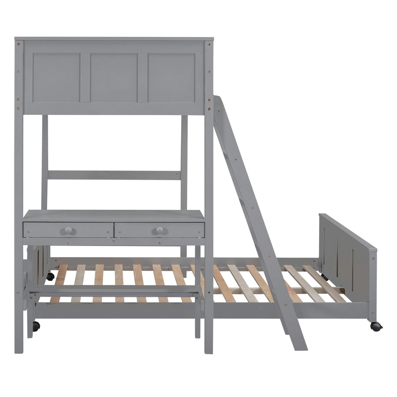 Full Over Full Bunk Bed With Desk - R&R Furniture Gallery (Fountain Valley, CA)