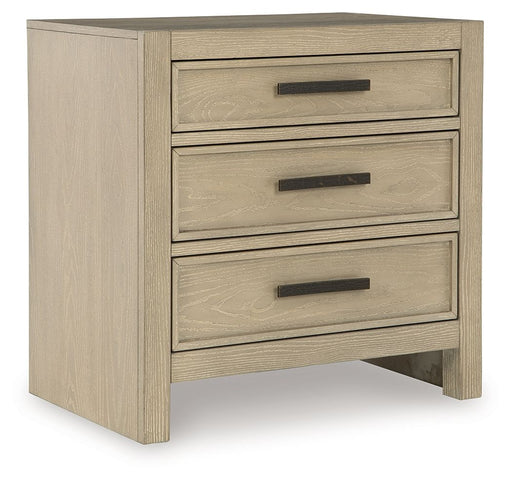 Calmoro - Three Drawer Night Stand - Gray - R&R Furniture Gallery (Fountain Valley, CA)