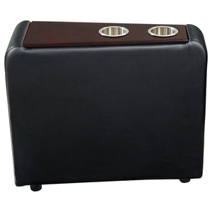 Warren - 5 Seater Home Theater With 4 Wedge Consoles Recliners And Storage Consoles - Black