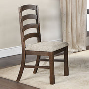 Pascaline - Side Chair (Set of 2) - Gray Fabric, Rustic Brown & Oak - R&R Furniture Gallery (Fountain Valley, CA)
