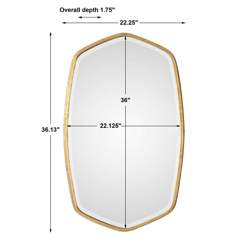 Uttermost Duronia iron wall mirror with a sleek, modern frame, reflecting a stylish interior and natural light.