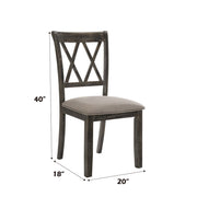 Claudia II - Side Chair (Set of 2) - Beige Fabric & Weathered Gray - R&R Furniture Gallery (Fountain Valley, CA)